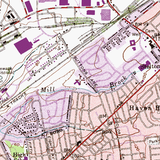 Topographic Map of John Marshall Elementary School, NJ
