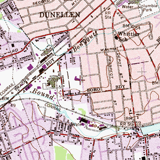 Topographic Map of John P Faber Elementary School, NJ