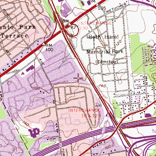 Topographic Map of Lafayette Estates Elementary School, NJ
