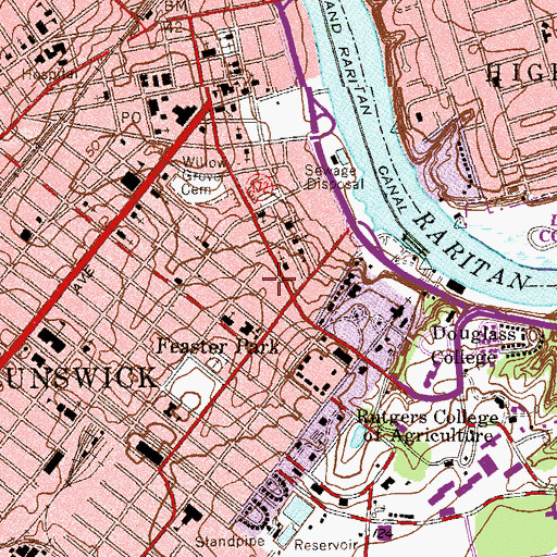 Topographic Map of Lord Stirling Elementary School, NJ