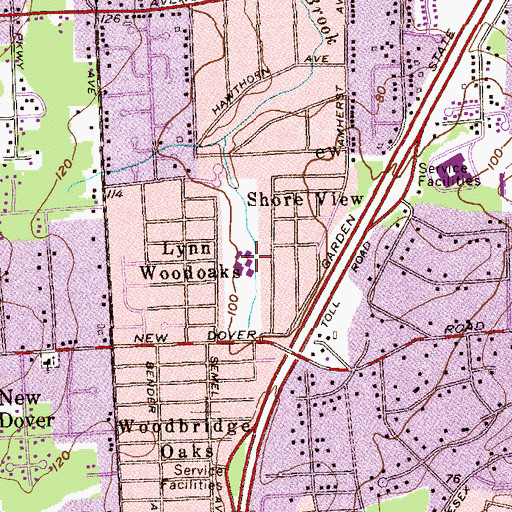 Topographic Map of Lynn Crest Elementary School, NJ
