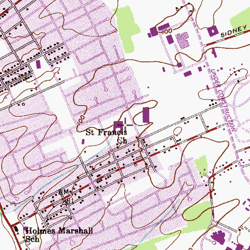 Topographic Map of Martin Luther King Elementary School, NJ