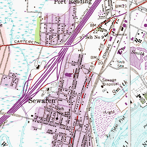 Topographic Map of Matthew Jago Elementary School, NJ