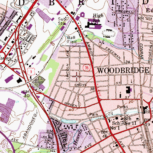 Topographic Map of Mawbey Street Elementary School, NJ