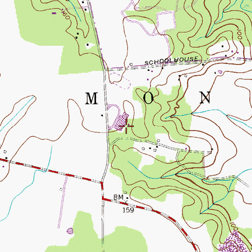 Topographic Map of Monroe Township Middle School, NJ