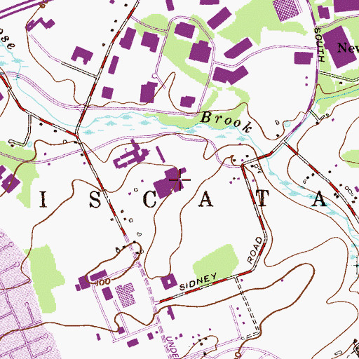 Topographic Map of Piscataway Township High School, NJ