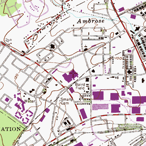 Topographic Map of Piscataway Vocational Technical High School, NJ