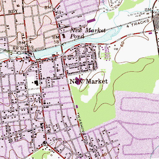 Topographic Map of Quibbletown Middle School, NJ