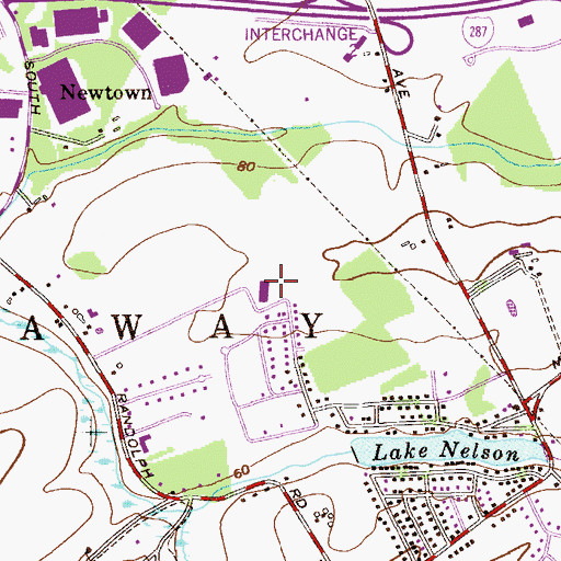 Topographic Map of Randolphville Elementary School, NJ