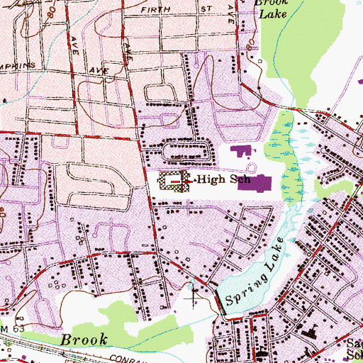 Topographic Map of South Plainfield Middle School, NJ