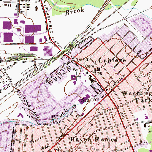 Topographic Map of Thomas Jefferson Middle School, NJ