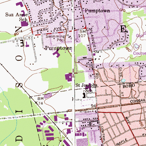 Topographic Map of Woodrow Wilson Middle School, NJ