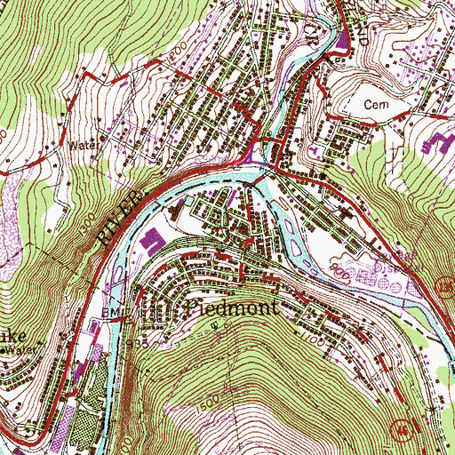 Topographic Map of Penecostal Holiness Church, WV