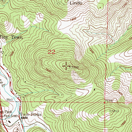 Topographic Map of KWBI-FM (Morrison), CO