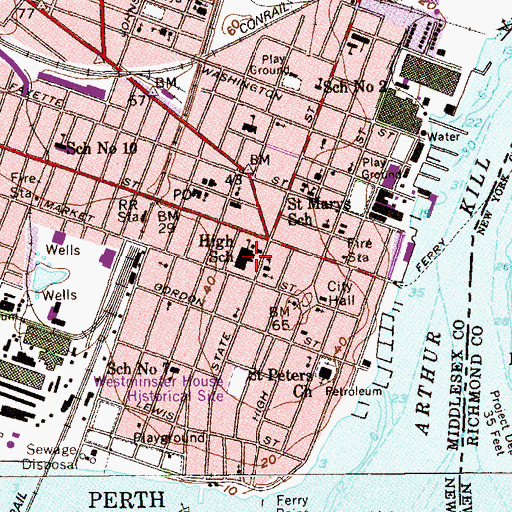 Topographic Map of William C McGinnis Middle School, NJ