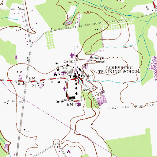 Topographic Map of New Jersey Training School for Boys, NJ