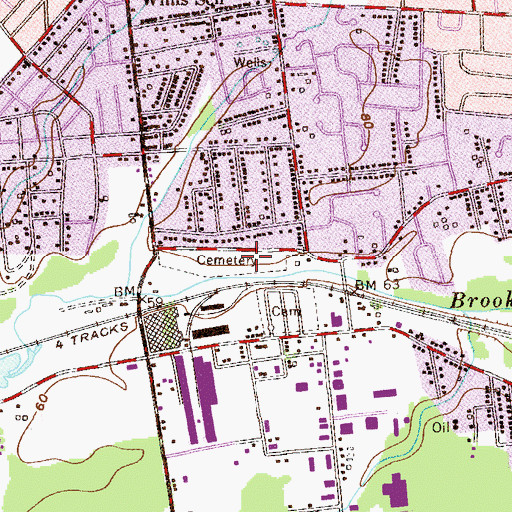 Topographic Map of Holy Redeemer Cemetery, NJ