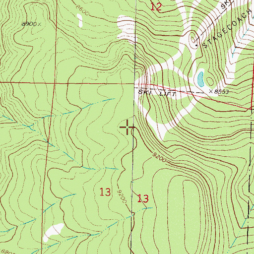 Topographic Map of KFMU-FM (Oak Creek), CO
