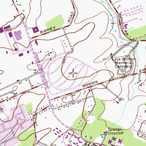 Topographic Map of Resurrection Cemetery, NJ