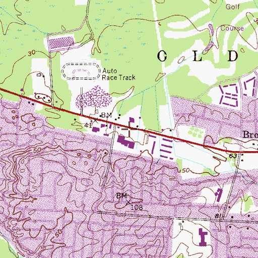 Topographic Map of Browntown Shopping Center, NJ