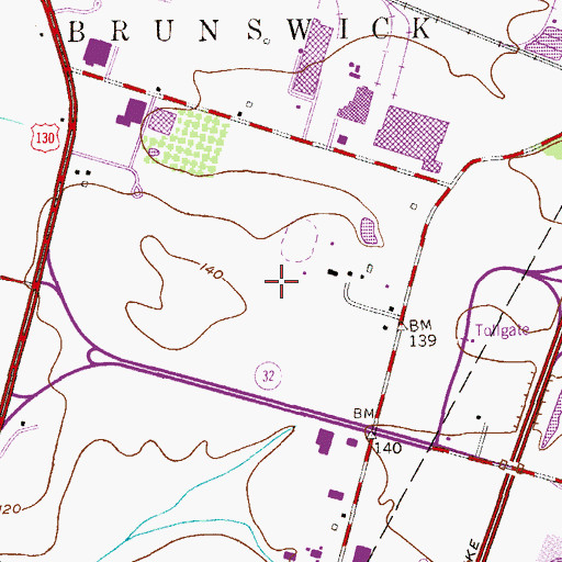 Topographic Map of Forsgate Industrial Complex, NJ