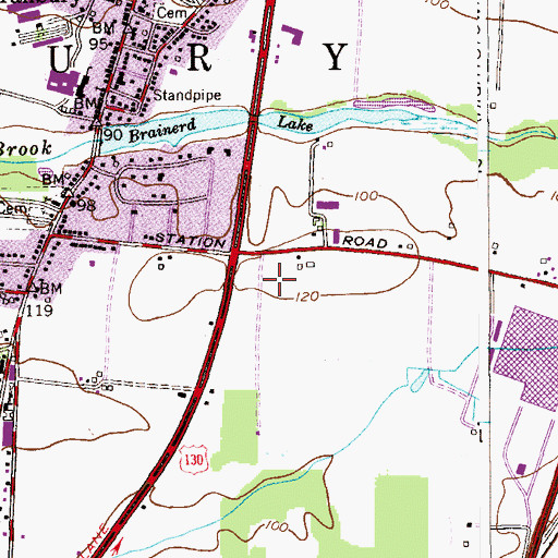 Topographic Map of Millstone Square Shopping Center, NJ