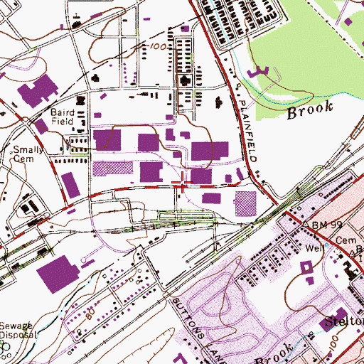 Topographic Map of Sutton - Kilmer Industrial Campus, NJ