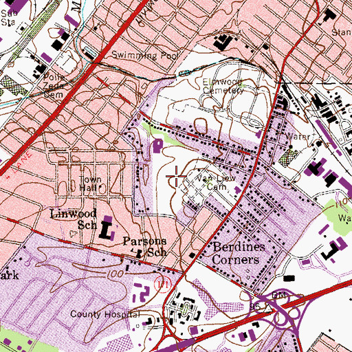 Topographic Map of Babbage Park, NJ