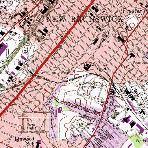 Topographic Map of Baker Park, NJ