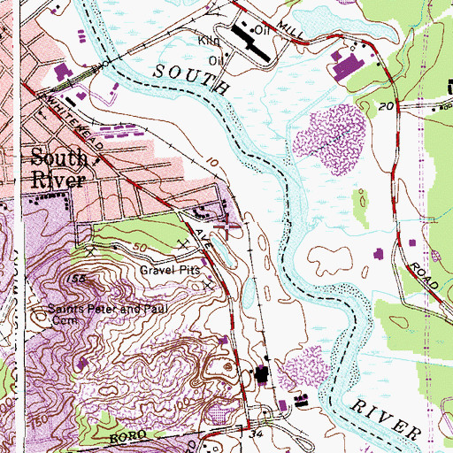 Topographic Map of Bissett's Recreation Area, NJ