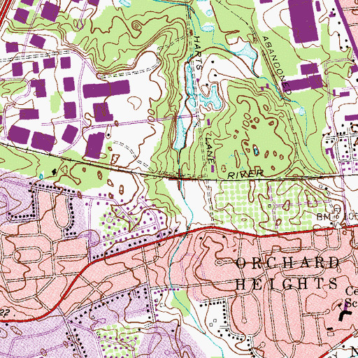 Topographic Map of Country Lane Park, NJ