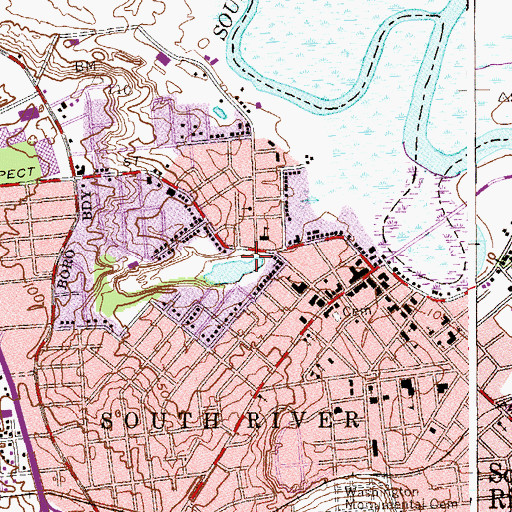 Topographic Map of Daley's Pond Recreation Area, NJ