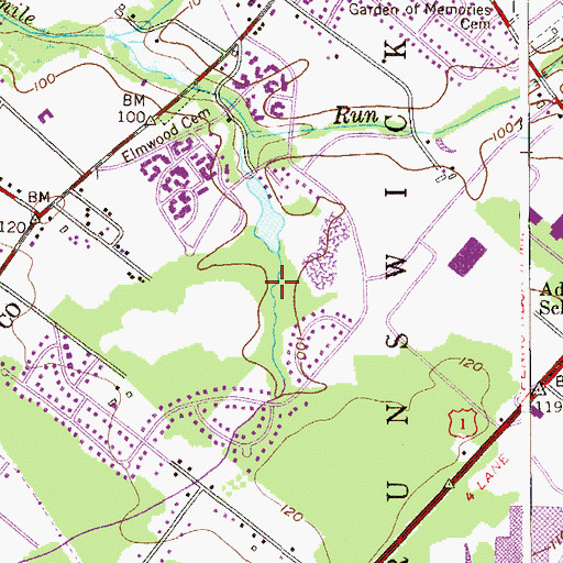 Topographic Map of Hidden Lake Park, NJ