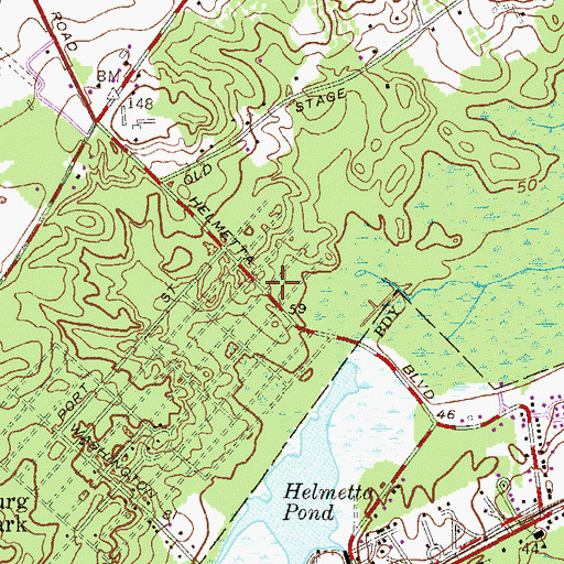 Topographic Map of Jamesburg County Park Conservation Area, NJ