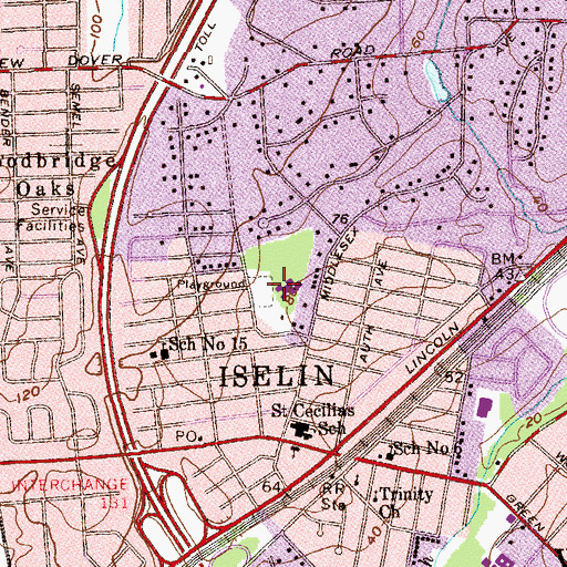Topographic Map of Kennedy Park, NJ