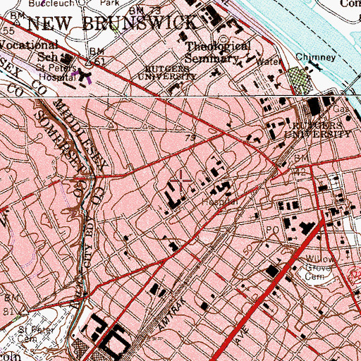 Topographic Map of Kossuth Park, NJ