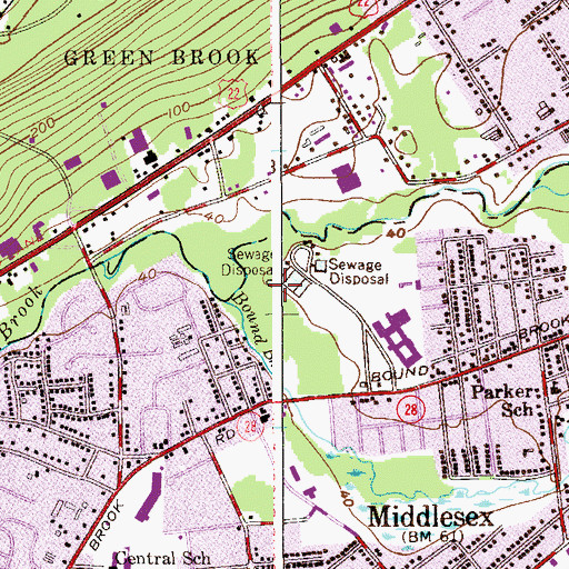 Topographic Map of Mountainview Park, NJ