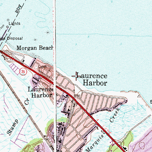 Topographic Map of Old Bridge Waterfront Park, NJ