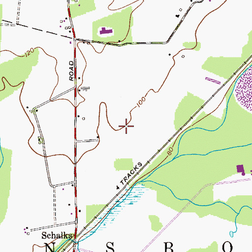 Topographic Map of Schalks Meadow Park, NJ