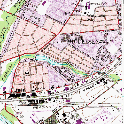 Topographic Map of Victor Crowell Park, NJ
