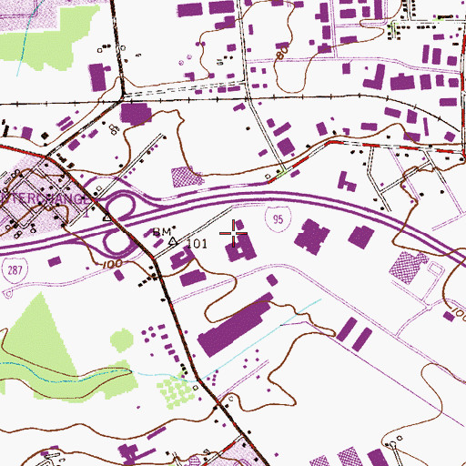 Topographic Map of Hadley Airport (historical), NJ