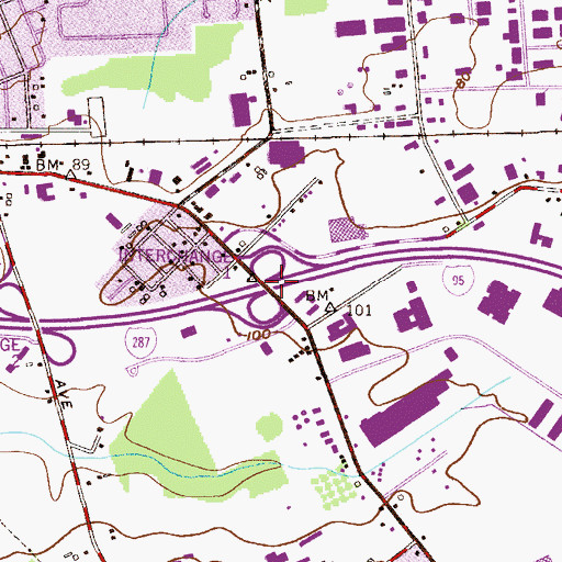 Topographic Map of Interchange 5, NJ