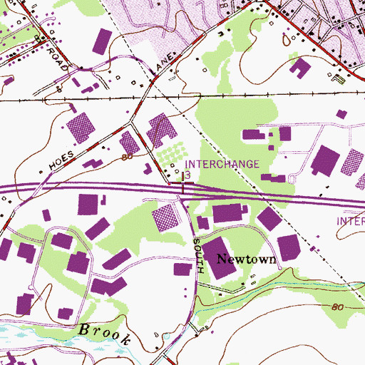Topographic Map of Interchange 7, NJ