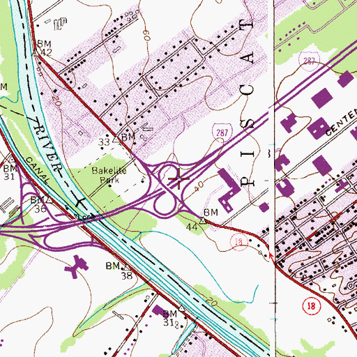 Topographic Map of Interchange 9, NJ