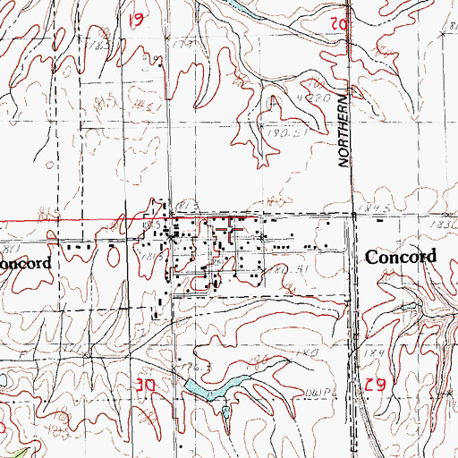 Topographic Map of Concord United Methodist Church, IL