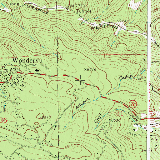 Topographic Map of Coal Creek Canyon Fire Department Station 2, CO