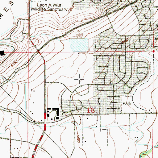 Topographic Map of Fireside Elementary School, CO