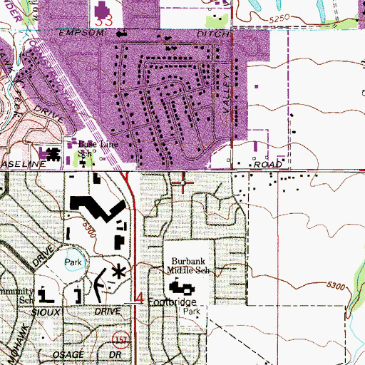 Topographic Map of Second Baptist Church, CO