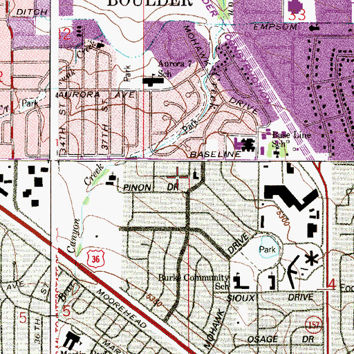Topographic Map of Atonement Lutheran Church, CO