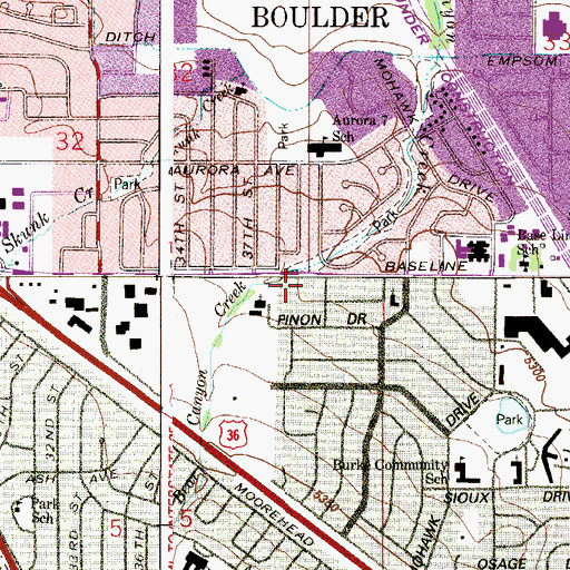 Topographic Map of Congregation Har Hashem, CO